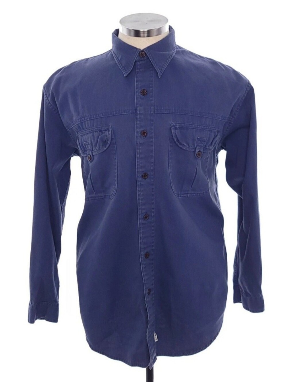 L.L. Bean Men's Sz M Regular Blue Long Sleeve Button Up Shirt 100% Cotton 0 GB16